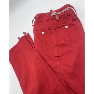 Gianfranco Ferre Jeans Boutique Denim 32X32 Women's Red Zip Ankle
